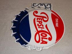 Vintage Drink Pepsi Cola Diecut 14 Metal Soda Pop Gasoline Oil Flange Sign M173