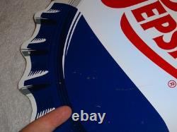 Vintage Drink Pepsi Cola Diecut 14 Metal Soda Pop Gasoline Oil Flange Sign M173