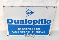 Vintage Dunlop Dunlopillo Mattress Cushion Pillow Double Sided Enamel Sign EB416