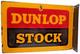 Vintage Dunlop Stock Porcelain Double Sided Enamel Sign 18x12 Tire Tyres Garage