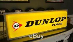 Vintage Dunlop Tires Double Sided Lighted Embossed Dealer Sign