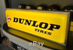 Vintage Dunlop Tires Double Sided Lighted Embossed Dealer Sign