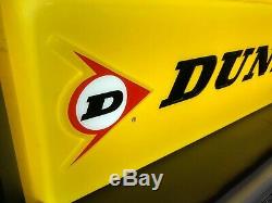 Vintage Dunlop Tires Double Sided Lighted Embossed Dealer Sign