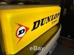 Vintage Dunlop Tires Double Sided Lighted Embossed Dealer Sign