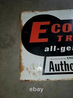 Vintage ECONOMY TRACTOR all gear drive Authorized Dealer Metal Sign Double Sided