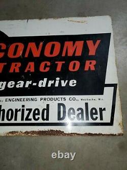 Vintage ECONOMY TRACTOR all gear drive Authorized Dealer Metal Sign Double Sided