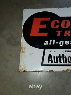 Vintage ECONOMY TRACTOR all gear drive Authorized Dealer Metal Sign Double Sided