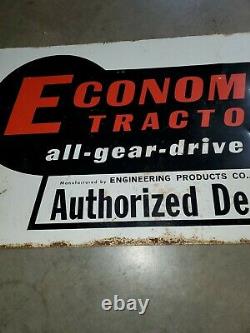 Vintage ECONOMY TRACTOR all gear drive Authorized Dealer Metal Sign Double Sided