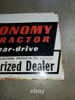 Vintage ECONOMY TRACTOR all gear drive Authorized Dealer Metal Sign Double Sided