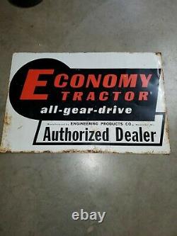 Vintage ECONOMY TRACTOR all gear drive Authorized Dealer Metal Sign Double Sided