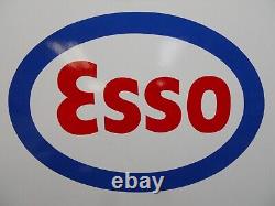 Vintage ESSO Gas & Oil Double-Sided PORCELAIN Service-Gas Station Sign 36 x 18