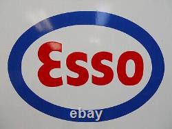 Vintage ESSO Gas & Oil Double-Sided PORCELAIN Service-Gas Station Sign 36 x 18