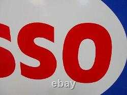 Vintage ESSO Gas & Oil Double-Sided PORCELAIN Service-Gas Station Sign 36 x 18