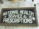 Vintage Early 1920's Pharmacy Double Sided Reverse Painted Glass Sign 24 X 12