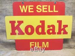 Vintage Eastman Kodak Double Sided Sign Camera Photography Antique RARE 9868