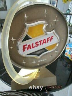 Vintage FALSTAFF That's My Beer Sign double sided SPINS Rotates + LIGHT