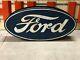 Vintage Ford Oval Double Sided Sign Car Truck Dealership Dealer Mancave Garage