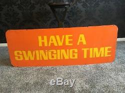 Vintage Fairground Sign HAVE A SWINGING TIME Double Sided Aluminium Panel