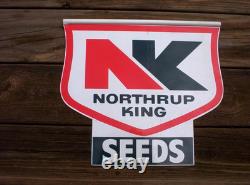 Vintage Farm Advertising Metal Double Sided Spinner Sign NK NORTHRUP KING SEEDS