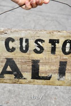 Vintage Farm Wood Trade Sign Bailing Primitive Tractor Antique Hay Loft RARE