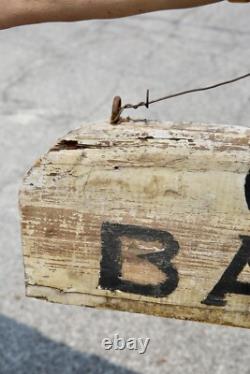 Vintage Farm Wood Trade Sign Bailing Primitive Tractor Antique Hay Loft RARE
