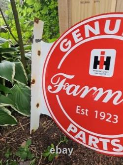 Vintage Farmall Porcelain Double-sided Flange Sign International Harvester