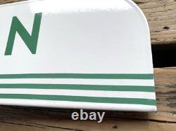 Vintage Flange Double Sided Texaco Restroom Men, Ladies Porcelain Gas Sign Set