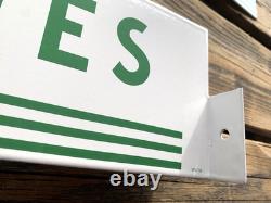 Vintage Flange Double Sided Texaco Restroom Men, Ladies Porcelain Gas Sign Set