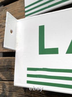 Vintage Flange Double Sided Texaco Restroom Men, Ladies Porcelain Gas Sign Set