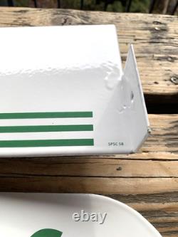 Vintage Flange Double Sided Texaco Restroom Men, Ladies Porcelain Gas Sign Set