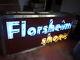 Vintage Florsheim Shoes Porcelain Neon Shoe Store Sign Double Sided