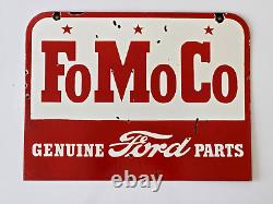 Vintage Ford Fomoco Parts Double Sided Porcelain Enamel Sign (18 x 13½)