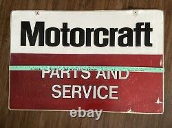 Vintage Ford Motorcraft Tin Sign Tin Double Sides 1990s One Side Faded More