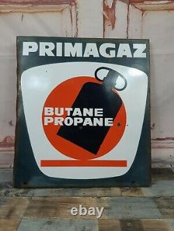 Vintage French Double Sided Enamel Primagaz Advertising Sign Gas Petrol Station