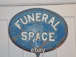 Vintage Funeral Parking Double Sided Lollipop Sign