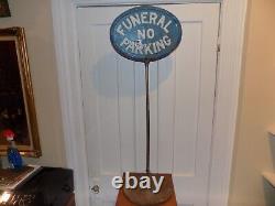 Vintage Funeral Parking Double Sided Lollipop Sign