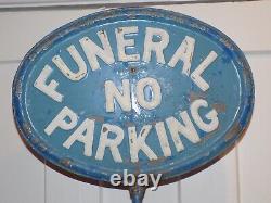 Vintage Funeral Parking Double Sided Lollipop Sign