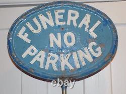 Vintage Funeral Parking Double Sided Lollipop Sign