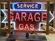 Vintage Gas Garage Service Sign Double Sided Neon Gas Oil Old Mancave Decor