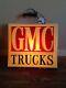 Vintage Gmc Trucks Lighted Advertising Sign Lamp From A Dealership Double Sided
