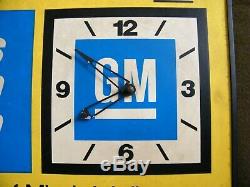 Vintage GM Clock Sign DOUBLE SIDED General Motors Dealership advertising sign