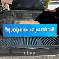 Vintage GOOD YEAR Tires Double Sided Dealer Sign 48X 12 Advertising gas oil