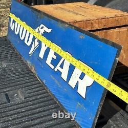 Vintage GOOD YEAR Tires Double Sided Dealer Sign 48X 12 Advertising gas oil