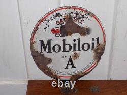 Vintage Gargoyle Mobiloil A Double Sided Porcelain Sign