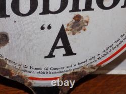 Vintage Gargoyle Mobiloil A Double Sided Porcelain Sign