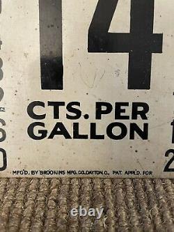 Vintage Gas Pump Price Box Sign Double Sided Clear Vision Price Sign
