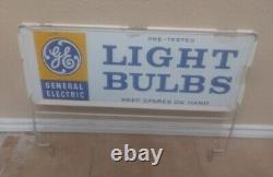 Vintage General Electric GE Light Bulbs Porcelain Sign Double-Sided Display Rack