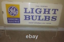 Vintage General Electric GE Light Bulbs Porcelain Sign Double-Sided Display Rack