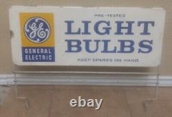 Vintage General Electric GE Light Bulbs Porcelain Sign Double-Sided Display Rack