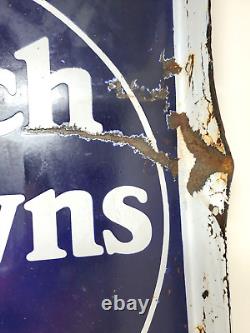 Vintage Goodrich Silvertowns Flange Sign Double Sided Blue Porcelain Diamonds